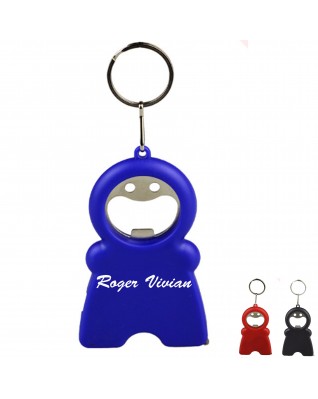 Smile LED Keylight Bottle Opener With Tape Measure
