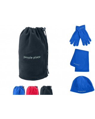 Fleece Scart Gloves Cap 3pcs Set