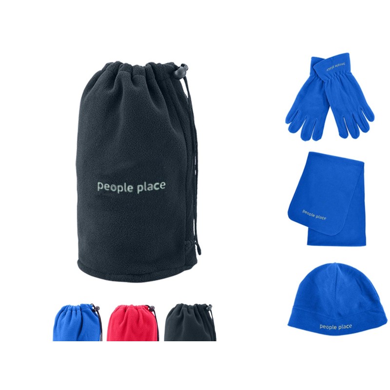 Fleece Scart Gloves Cap 3pcs Set