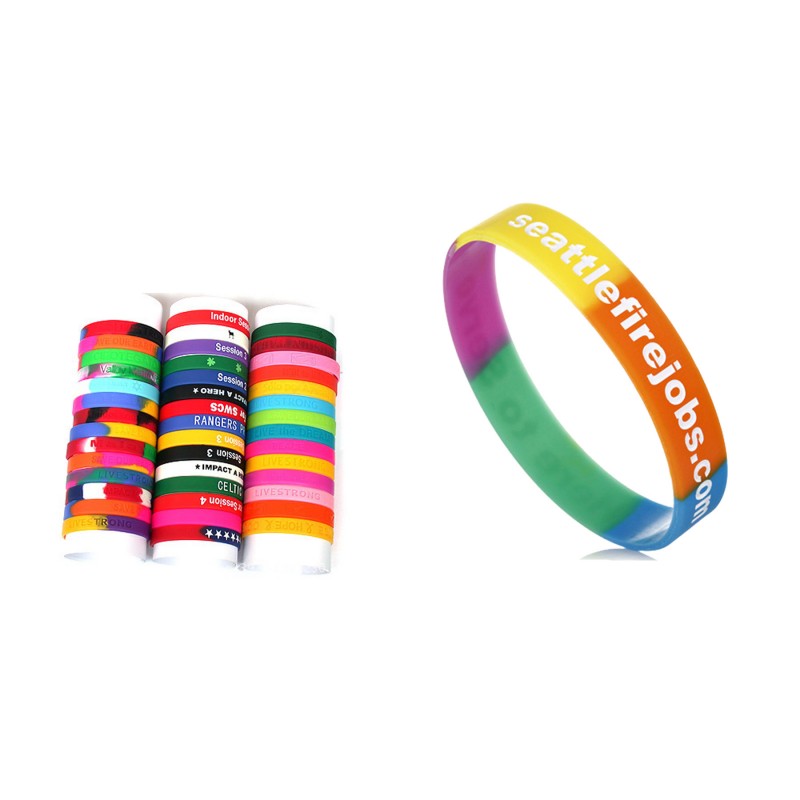 Multi-Color Rainbow Version Silicone Bracelet