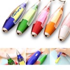Custom Logo Function Led Light Ballpoint Pen With Sticker