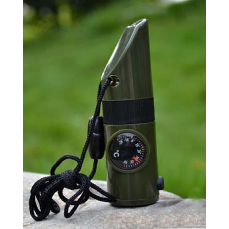 7 In 1 Emergency Outdoor Whistle Viewfinder Compass 