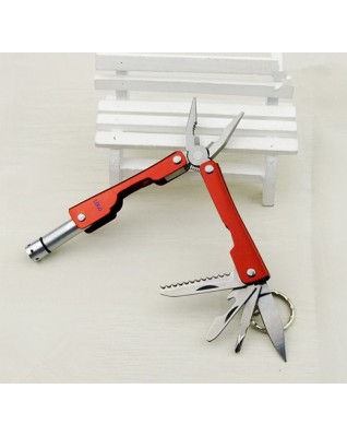 Mini Multitool Pliers with LED Flashlight and 5 S/S Foldout Functions