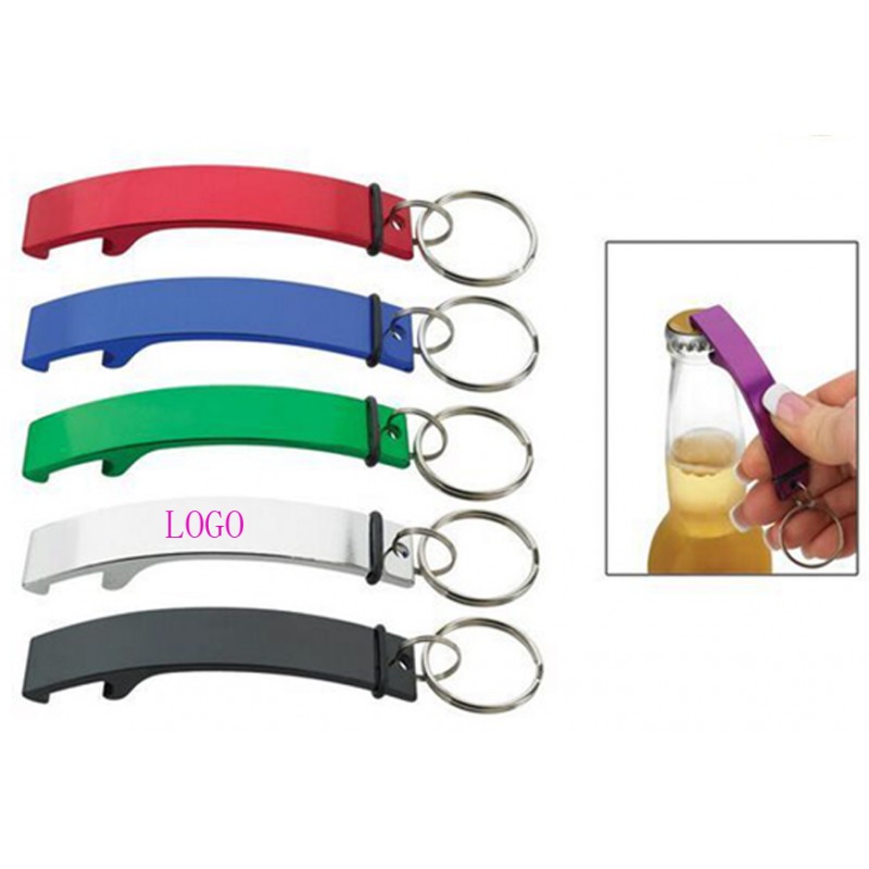 Aluminium Alloy Keychain Key Tag Chain Ring Bottle Opener