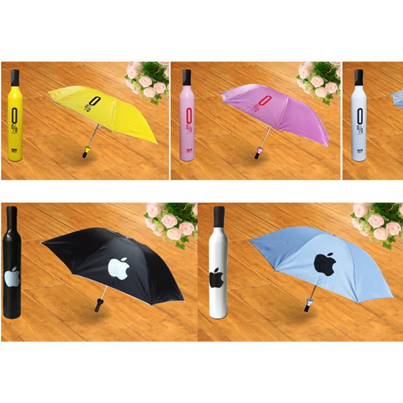 Wine Bottle Foldable Travel Umbrella Fashion Style