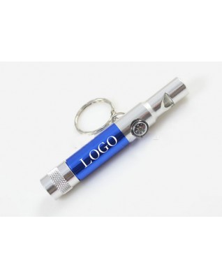 Aluminum LED Flashlight With Whisper Key Chain Compass