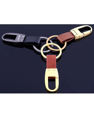 Metal And Leather Keychains 