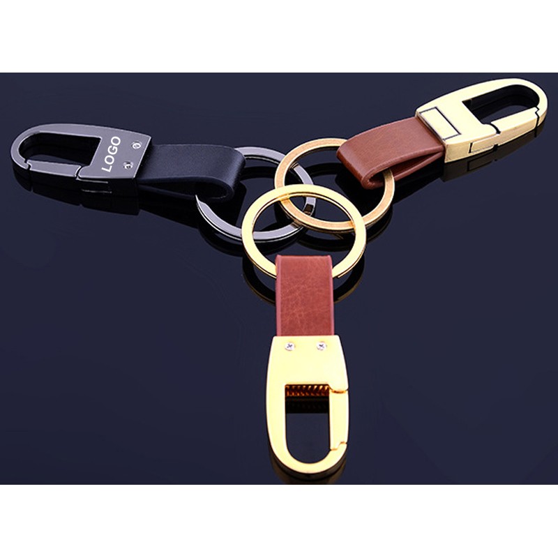 Metal And Leather Keychains 