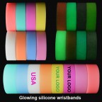 1" Glowing Silicone Custom Wristbands