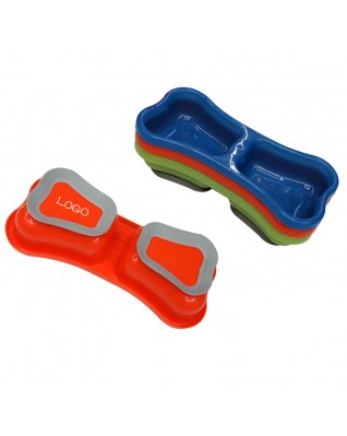 Non-slip Plastic Double Mouth Pet Bowl