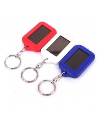 3 led solar flashlight key chain
