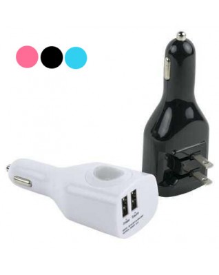 Dual USB car charger and wall charger 5V 2.1A
