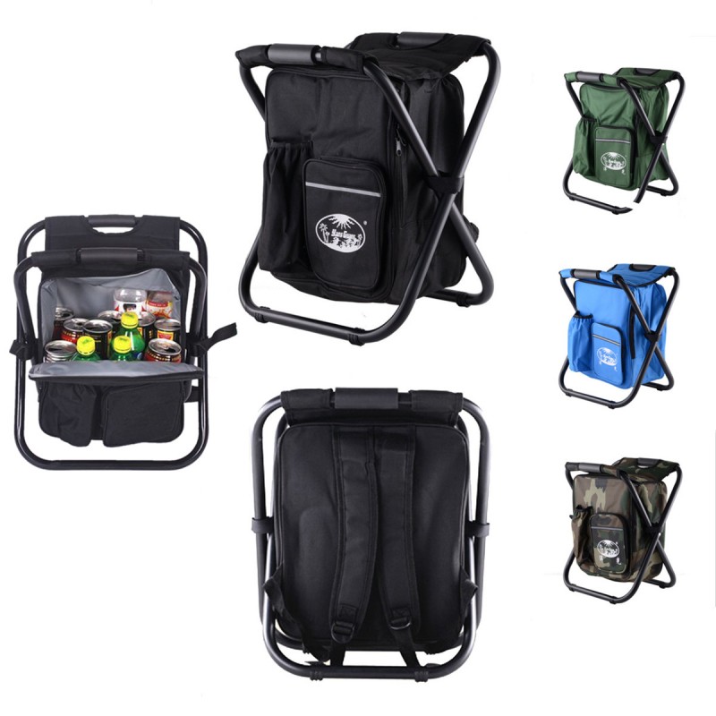 High Quality Fishing Backpack Folding Stool with Cooler Bag