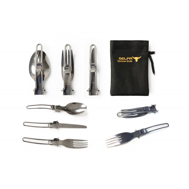 Foldable Tableware Set With Knife Spoon Fork