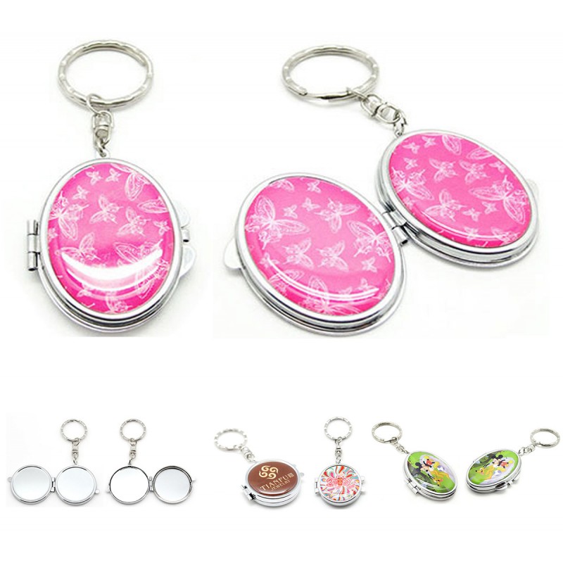 Folding Mirror With Key Ring