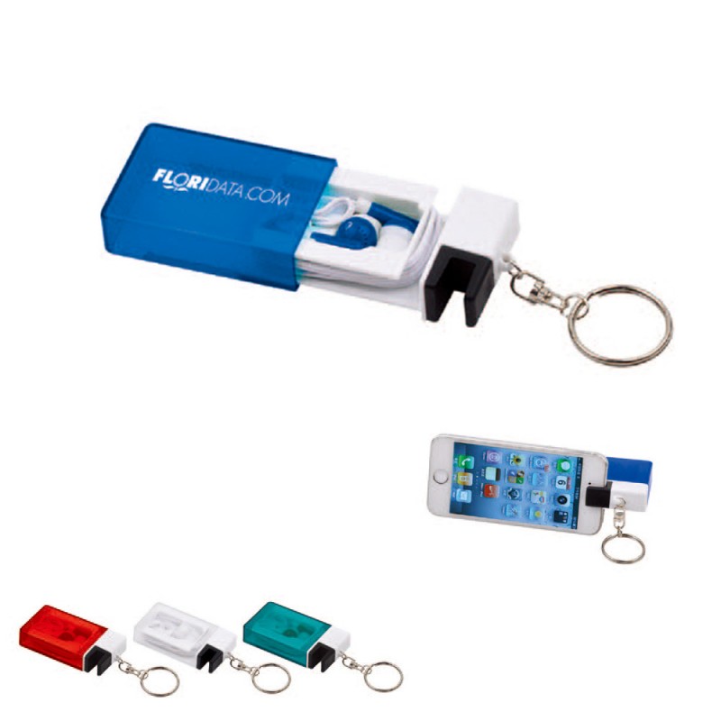 Earbuds In Case & Mobile Phone Stand