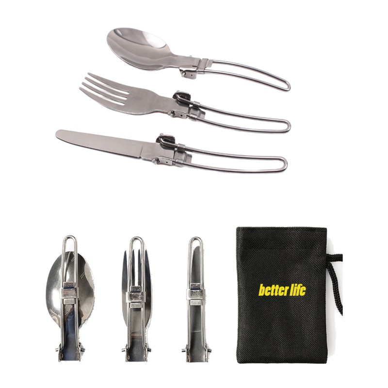 Folding stainless steel spoon/3-in-1 Folding Tableware