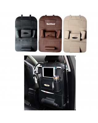 Luxurious Leather Auto Car Seat Back Bag Organizer