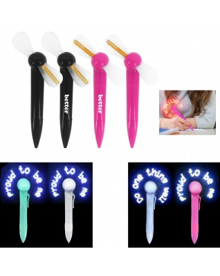 2 in 1 Mini Led Fan Pen With Message