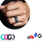 High Quality Affordable  Silicone Wedding Ring Band for Men Women