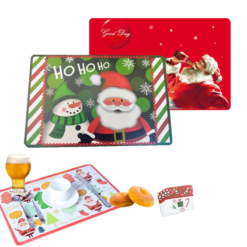 12-Piece Set Christmas Dinner PP Placemats 