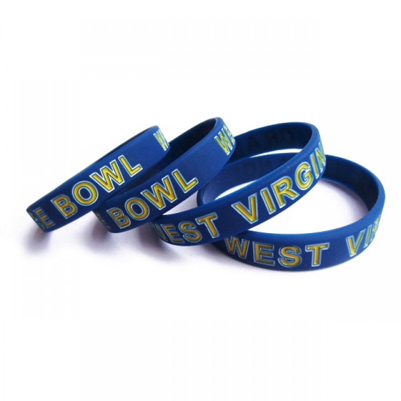Color Filled Debossed Silicone Wristbands