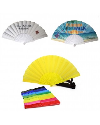 Plain fabric fan and plastic
