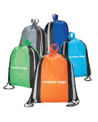 Blue Drawstring Backpack