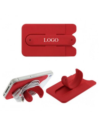 Adhesive Silicone Phone Wallet With Slap Stand