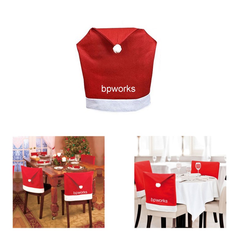 Christmas Santa Claus Hat Chair Back Cover