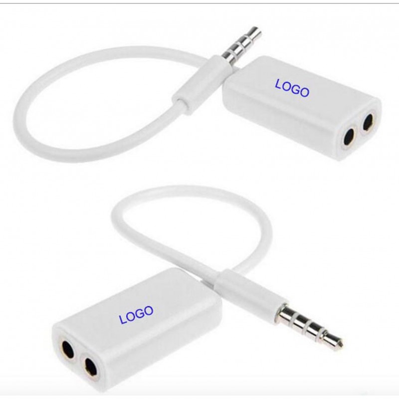 3.5mm Dual Double Splitter Audio Share Music Cable Adapter Earphone 