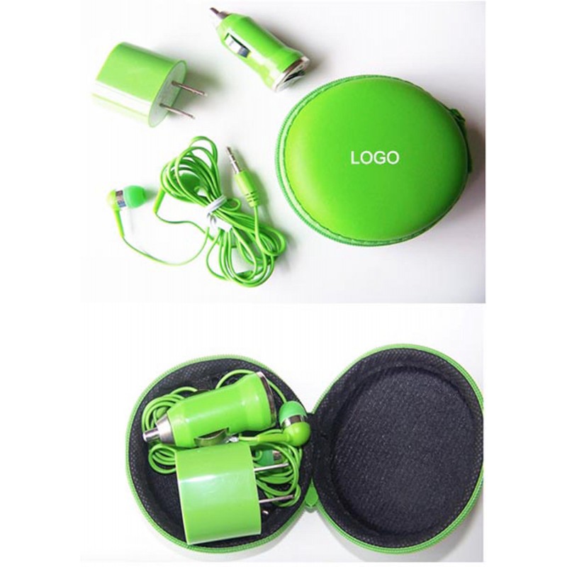 Earbud and Car Charger  Travel Set