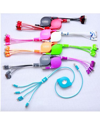 Retractable 4 In 1 Usb Data Cable 