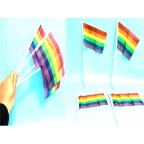 Gay Pride March Rainbow Large Hand Flag 