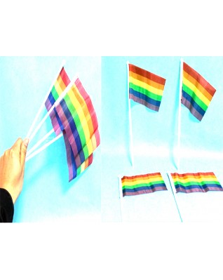 Gay Pride March Rainbow Large Hand Flag 