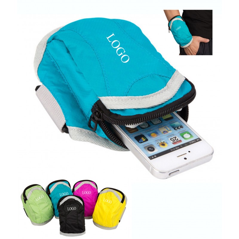 Nylon Waterproof Outdoor Sports Wrist Arm Pouch Bag