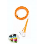 Wide noodle 3-way charging cable