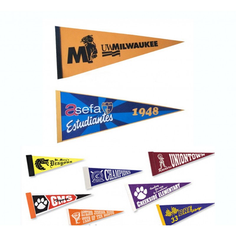 Colored Felt Pennants 4" x 10" Pennant with Felt Strip