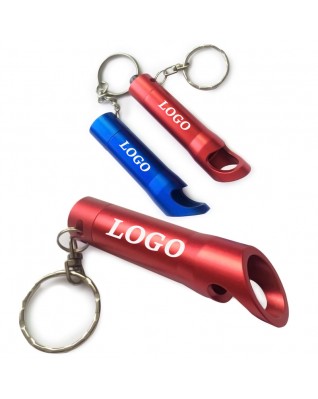 Keychain Aluminum Bottle Opener With LED Flashlight