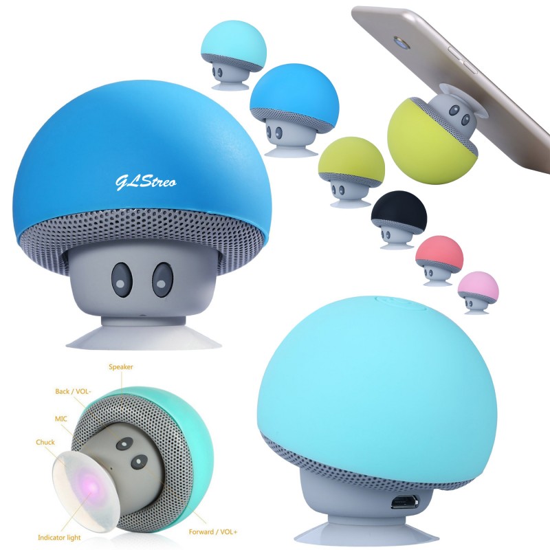 Mushroom Bluetooth Wireless Speaker with Suction Cup