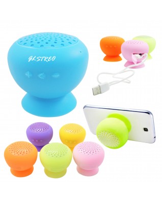 Mini Silicone Mushroom Bluetooth Speaker With Suction Cup