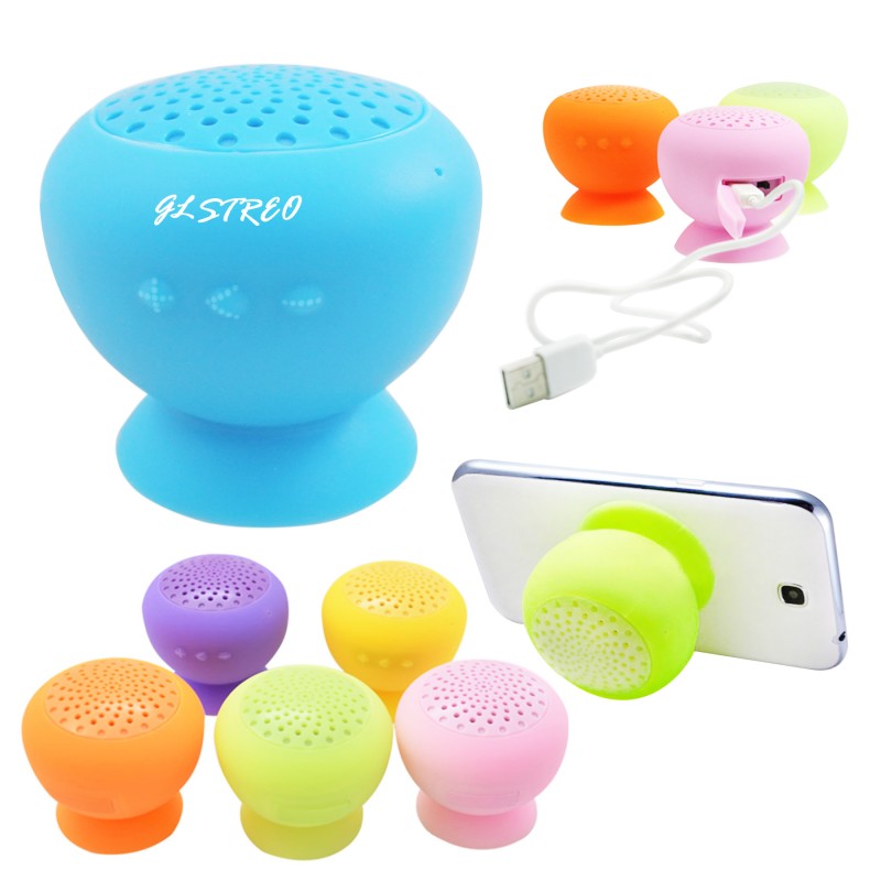 Mini Silicone Mushroom Bluetooth Speaker With Suction Cup