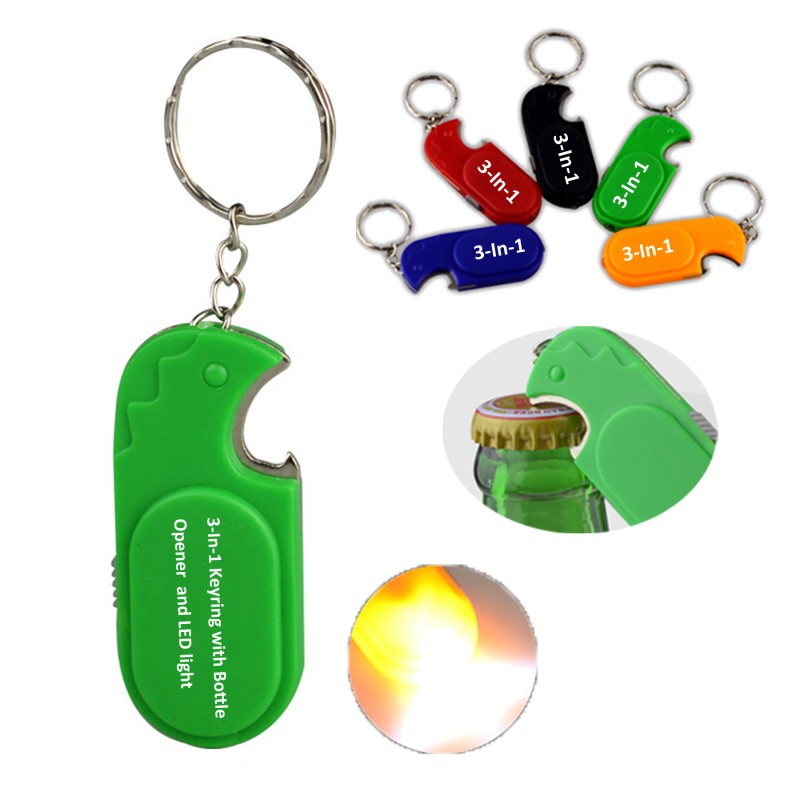 3-In-1 Keyring With Bottle Opener And LED light