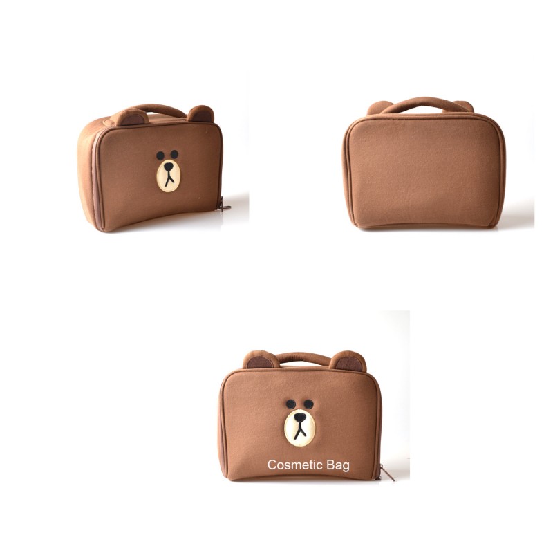 Brown Bear Cosmetic Bag