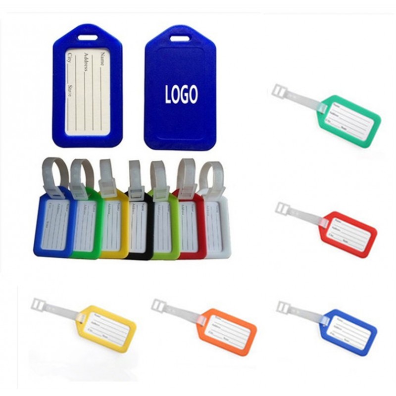 Plastic Luggage Tag with Strap
