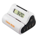 4 Port USB Hub w/ Automatic Letter Opener & Alarm Clock