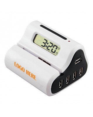 4 Port USB Hub w/ Automatic Letter Opener & Alarm Clock