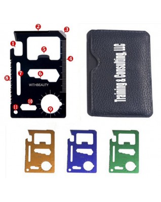 Multifunction Survival Pocket Credit Card Tool w/ Protective Pouch