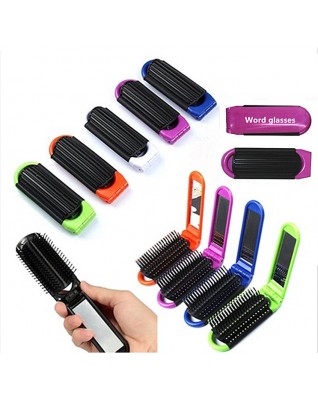 Foldable Mirror W/ Kit Hair Brush