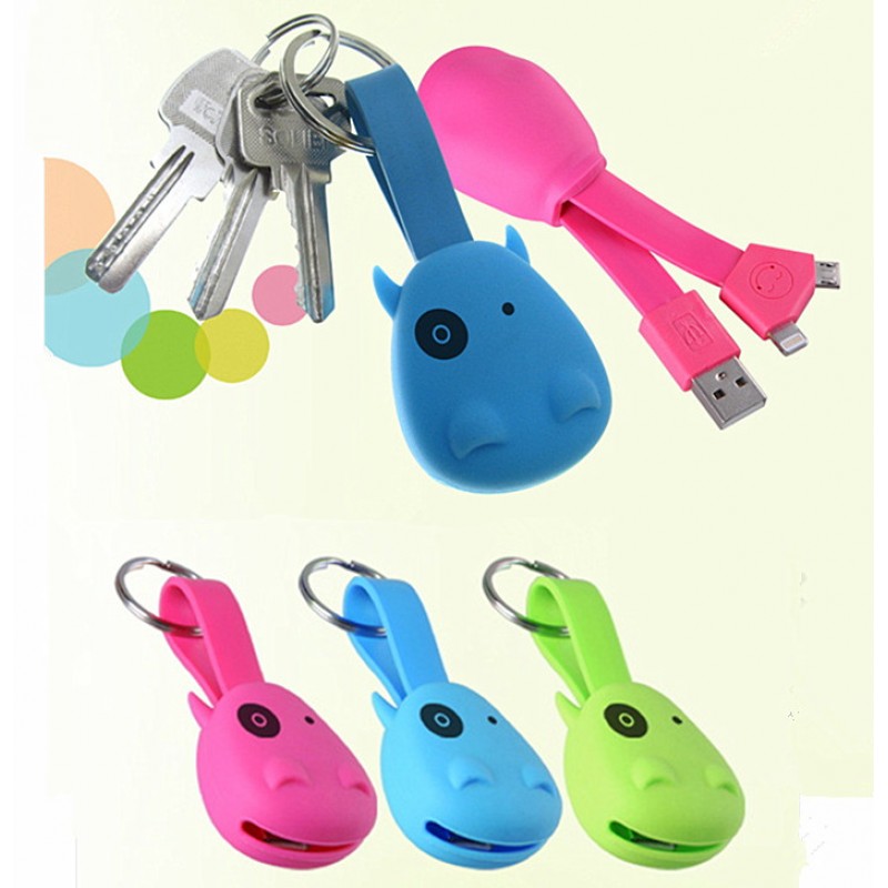 2 In 1 USB Keychain Portable Charging Cable 